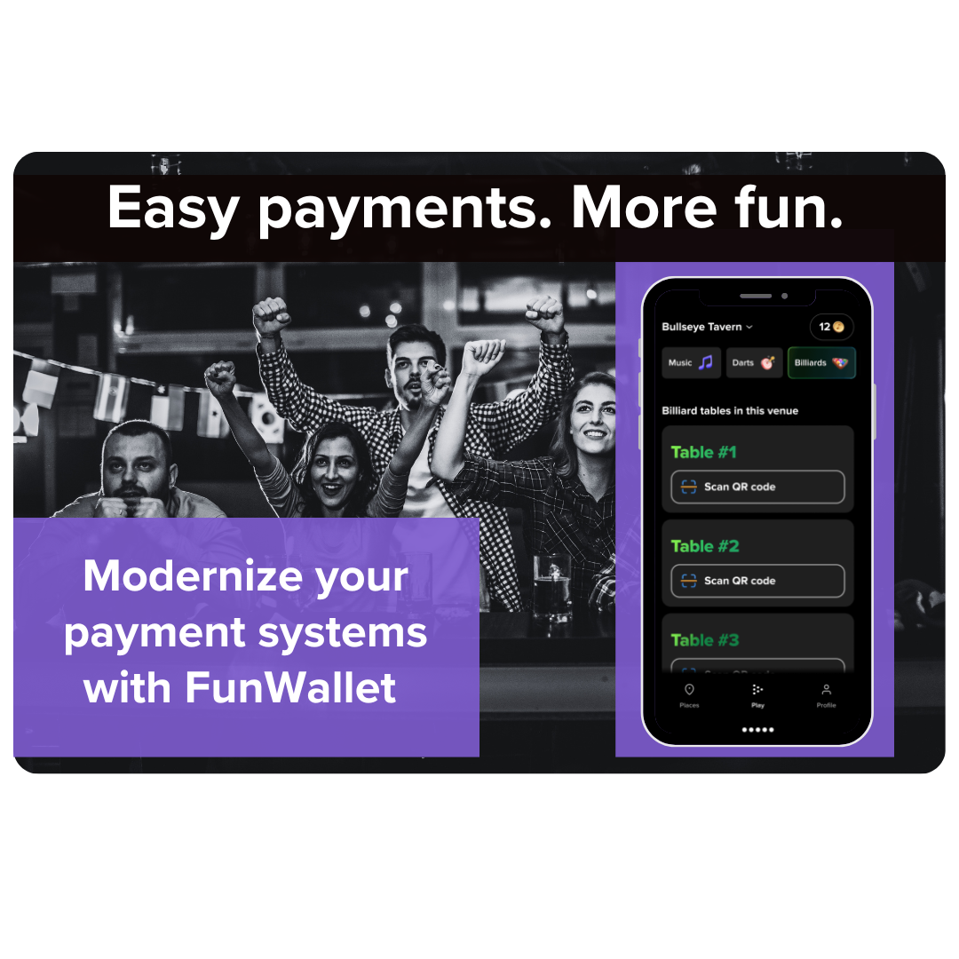 FunWallet Cashless Payment for Amusements TouchTunes